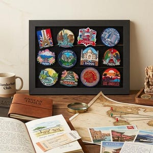 Embroidered Patch Display Frame A3 Hook and Loop World Travel Patches Holder Board Japan Badges Collection Kitchen Office Nursery Wall Art