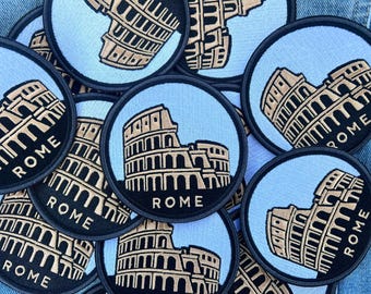 Rome Travel Patch Iron On Colosseum Embroidered Patch Sew On Italy Travel Keepsake Gift for Traveler Paris Sew On Jacket Patch