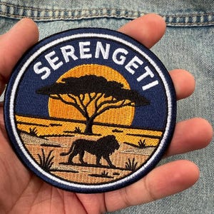 Serengeti National Park Patch Embroidered Iron On Badge Tanzania Travel Souvenir Nature Collection Gift Africa Adventure Lover Gift