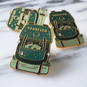 Hiking Rucksack Enamel Pin Outdoor Adventure Badge Backpack Mountaineer Jacket Lapel Pin Travel Gift Nature Lover Bag Accessory