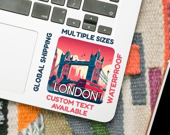 Pegatina estética londinense: vinilo de viaje con el Big Ben y el London Eye, pegatina para portátil, planificador y álbum de recortes.