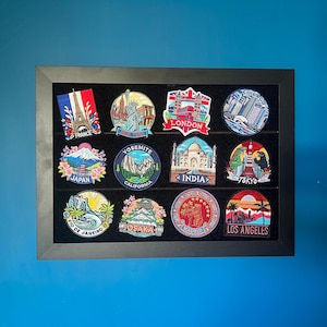 A3 Travel Patch Display Frame Black Hook and Loop Embroidered Patch Board for Travel Memories World Adventure Patch Wall Holder Gift