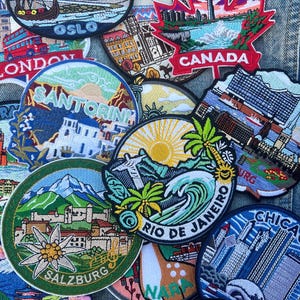 Mix & Match Travel Patches Pick Your Embroidered Iron On Bundle New York Chicago Toronto Machu Picchu Los Angeles Patch Gift Idea