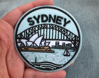 Sydney Patch Iron On Embroidered Opera House Harbour Bridge Appliqué Australia Travel Souvenir Patch Jacket Backpack Vacation Keepsake