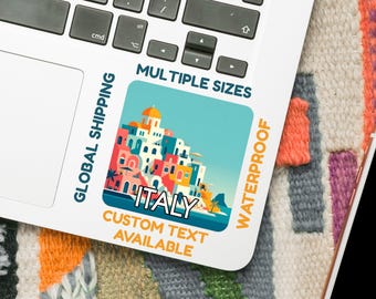Cinque Terre Italy Travel Sticker – Colorful Village Vinyl Decal, Italian Coast Laptop Sticker, Planner Scrapbook Sticker