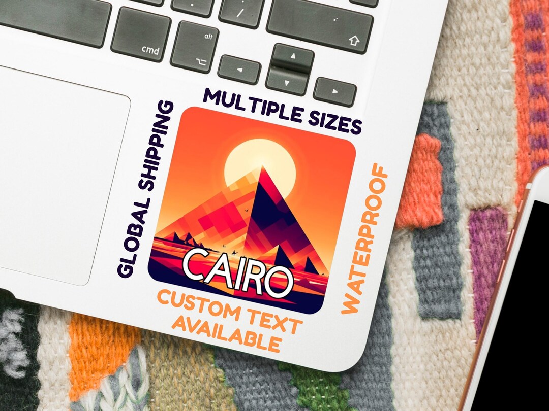 Cairo Sticker – Pyramids of Giza Decal (5–15cm) – Waterproof Vinyl or ...