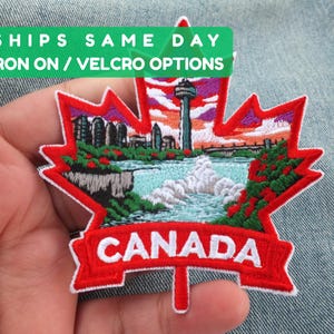 Large Niagara Falls Iron On Embroidered Patch for Jacket Maple Leaf Sew On Patch for Traveler Toronto Embroidery Gift Canada Iron On Patch