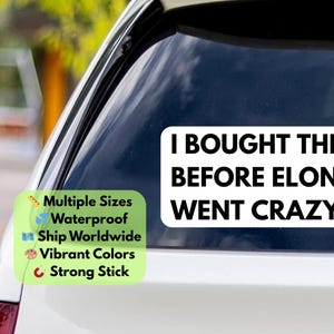 I Got This, bevor Elon verrückt wurde Wasserdichter Vinyl-Aufkleber für Tesla Lustige Aufkleber für EV Love My Car Not Elon Fensteraufkleber Trump-Autoaufkleber