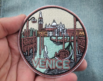 Écusson de voyage Venise brodé fer sur l'Italie auto-agrippant patchs Europe vacances souvenir voyage veste patch fait main patch monde voyage