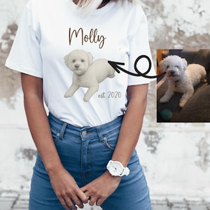 Personalized Pet Portrait T-Shirt: Custom Dog Cat Graphic Tee