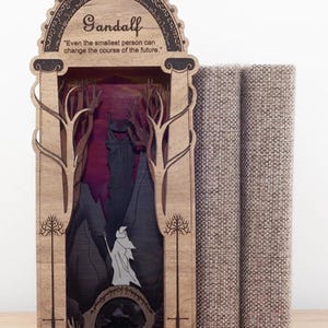 Gandalf Wizard Bookends with Light - Fantasy Book Holder, Decorative Shelf Accessory