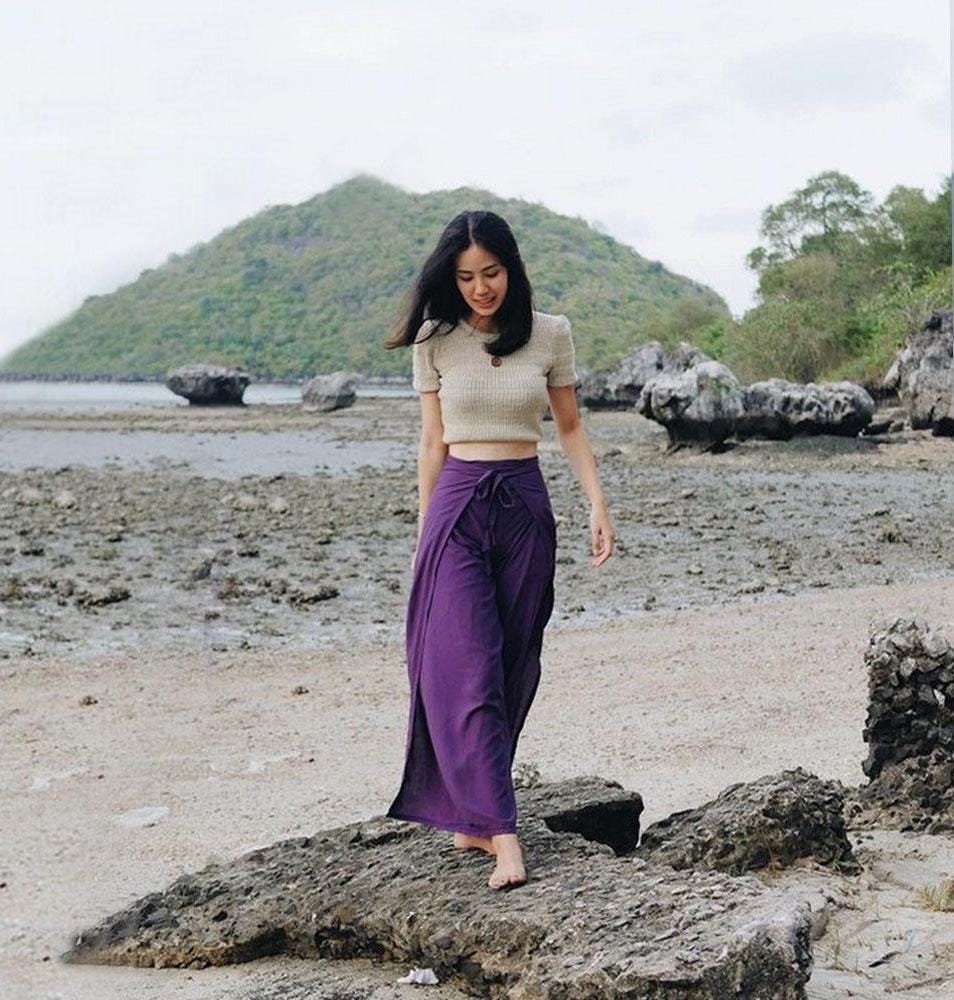 Purple Orchid Thai Wrap Pants: Vegan Rayon Fisherman Trousers - Etsy
