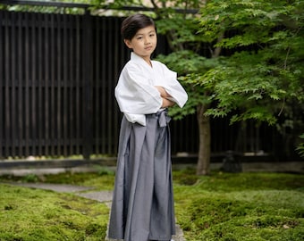 Princess of Asia - traditionele Japanse samurai yukata-kimonoset voor kinderen, Budo Bushido-cosplaykostuum: Kendo Gi + Hakama-broek voor jongens en meisjes