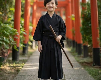 Princess of Asia - Japanse traditionele kinderen Kendo Budo samoeraikimonoset, bushido-cosplaykostuum: kendo gi, hakamabroek, jongens meisjes