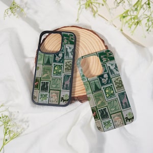 Plant Stamps,iPhone Case for iPhone 16 15 14 13 12 Pro Max Plus Mini,iPhone Xs Max Xr Pro SE Case,Lens All Inclusive,Unique iPhone Cover