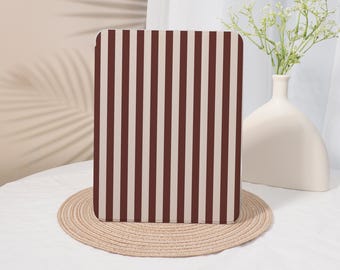 Brown Stripes,IPad Case With Pencil Holder For iPad 10/9/8/7th Air 5/4, Pro 12.9,Mini6/7,10.2" 10.9" 11" 12.9 inch,iPad2024/2025,iPadCover
