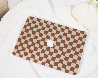 Brown Checkered,MacBook Shell Case Cover For New Neo MacBook Pro16/14 Air13/15 A3404, Apple Laptop Case,26/25/24 M1/2/3/4 Protective Case
