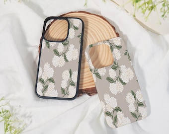 White Hydrangea,iPhone Case for iPhone 17 16 15 14 13 12 11 Air Pro Max Plus Mini,iPhone Xs Max Xr Pro Case,Lens All Inclusive,iPhone Cover