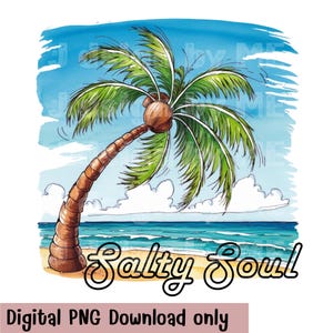 Salty Soul PNG, Retro Salty Soul PNG, Summer Vibes PNG, Summer Beach Print Shirt, Salty Summer Shirt Design Retro Shirt.