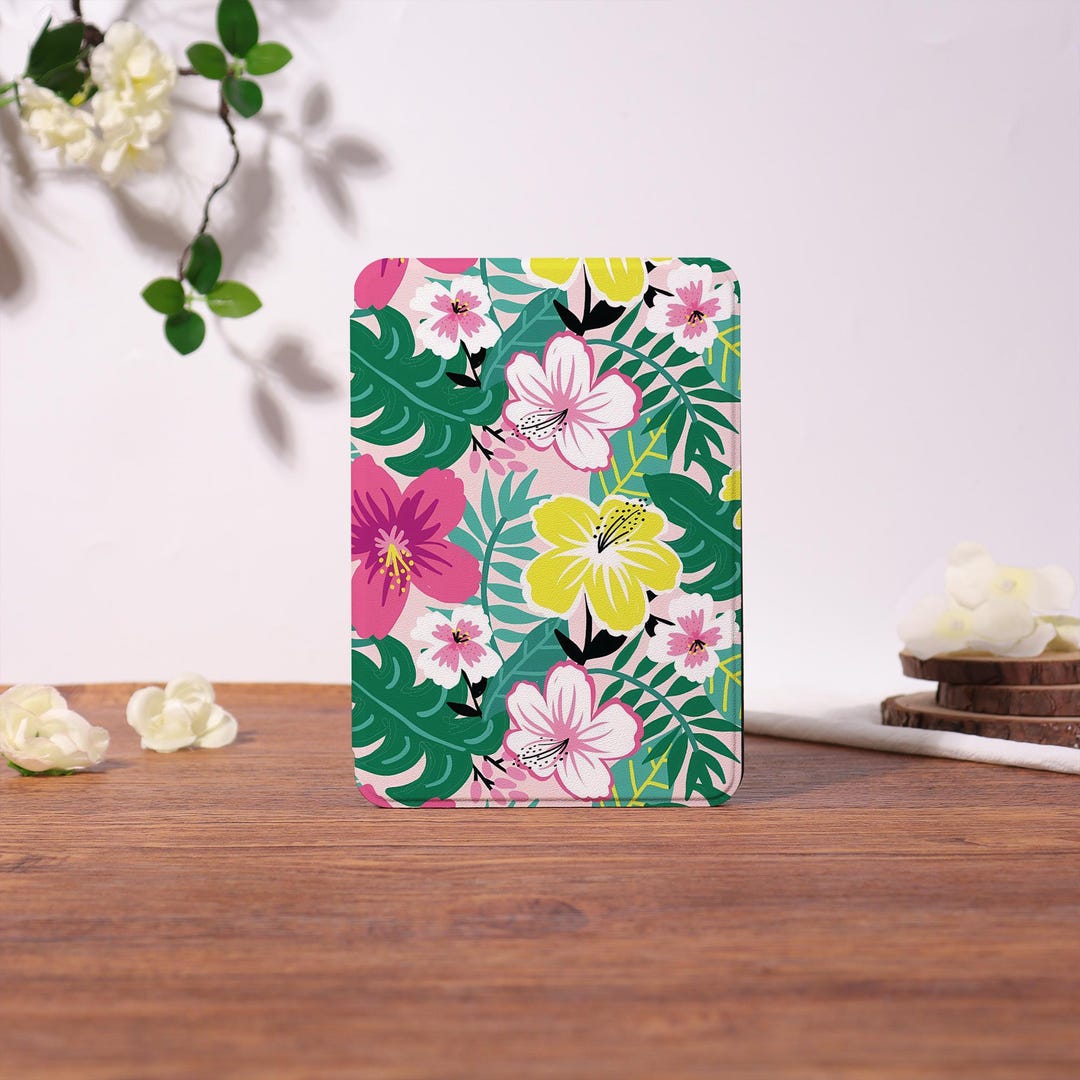 Custom Vibrant Flowers Kindle/kobo Case With Auto Wake for Kobo Clara ...
