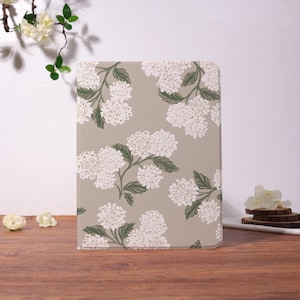 Custom Vintage Hydrangea New iPad Case with Auto Wake for iPad Pro2025 13"11" iPad A16 11" 10 10.9" 8/9 10.2" Mini 7/6 8.3",iPad Air6/7 2025