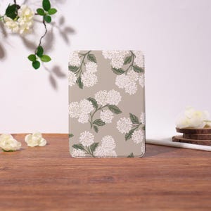 Custom Retro Delicate Hydrangea Kindle/Kobo Case w Auto Wake For Kobo Clara/Libra,Kindle 8/10/11Gen,Paperwhite 12th/2024 11th(6.8")10th(6")