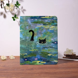 Custom Black Cat Painting New iPad Case w Auto Wake for iPad Pro2025 13"11" iPad A16 11" 10 10.9" 7/8/9 10.2" Mini 7/6 8.3",iPad Air6/7 2025