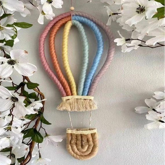 Suspension murale en tissu Macramé THUL 107 cm Coton Blanc | Leroy Merlin