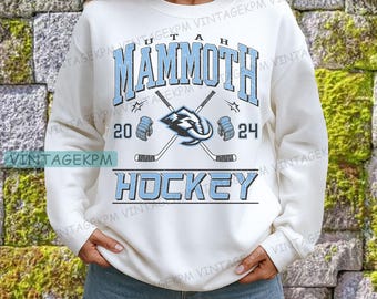 Vintage-Stil Utah Mammut Sweatshirt, Utah Mammut Jugend-T-Shirt, Hockey-Fan-Shirt, Vintage-Stil Hockey-T-Shirt, Mammut-T-Shirt