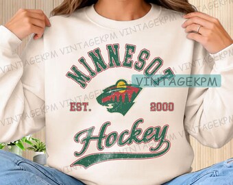 sweat-shirt Minnesota Wild de style vintage, t-shirt unisexe Minnesota Wild, chemise de fan de hockey, t-shirt de hockey de style vintage, t-shirt sauvage