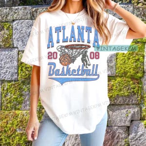 Vintage Atlanta Basketball tshirt | Atlanta Basketball Sweatshirt | Basketball shirt | Atlanta Basketball tee| Atlanta Basketball Fan shirt