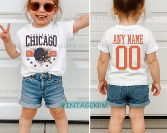 Maglietta vintage da football dei Chicago per bambini, maglietta da football retrò, felpa da football dei Chicago, maglietta da football per il giorno della partita, football per bambini