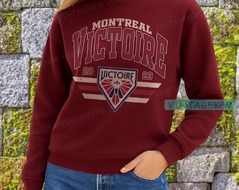 Montreal Victoire Retro Hockey Tee, Victoire Sweatshirt, Montreal Ice Hockey Fan Shirt, Classic Hockey Apparel