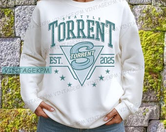 Seattle Torrent Sweatshirt, Vintage Seattle  hockey tshirt, Torrent  Sports Tee, Seattle  Sweatshirt, Torrent  Hockey Fan tee