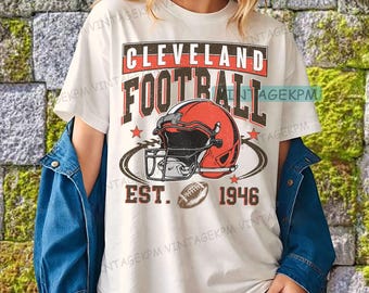 Vintage style Cleveland Football tshirt, Football shirt,Cleveland football Crewneck sweatshirt , Game day Football,American football tee