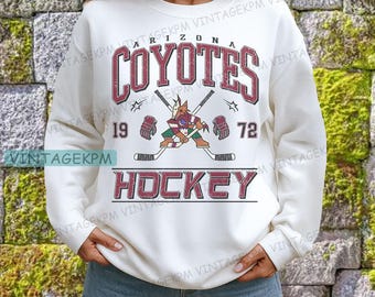 Sudadera estilo vintage de los Arizona Coyotes, camiseta juvenil de los Arizona Coyotes, camiseta para aficionados al hockey, camiseta de hockey estilo vintage, camiseta de los Coyotes