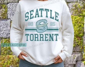 Vintage  Seattle Torrent Sweatshirt, Seattle  hockey tshirt, Torrent  Sports Tee, Seattle  Sweatshirt, Torrent  Hockey Fan Apparel