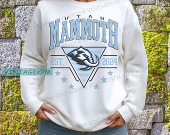 Vintage-Stil Utah Mammoth Sweatshirt, Utah Mammoth Jugend-T-Shirt, Hockey-Fan-Shirt, Mammoth Hoodie Hockey, Mammoth Tee