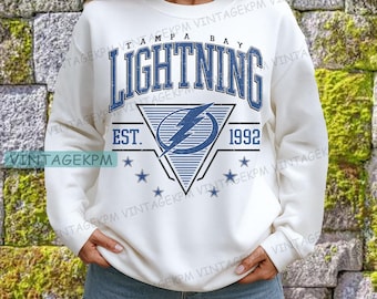 Felpa vintage dei Tampa Bay Lightning, maglietta per ragazzi dei Tampa Bay Lightning, maglietta per tifosi di hockey, felpa con cappuccio da hockey dei Lightning, maglietta dei Lightning