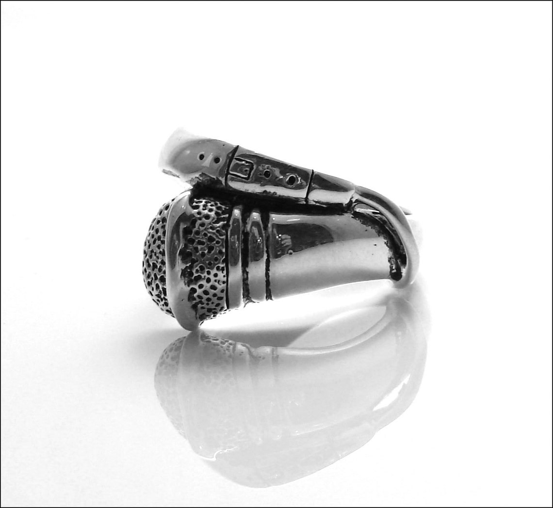 Microphone Ring Sterling Silver Singer Very Unique Etsy