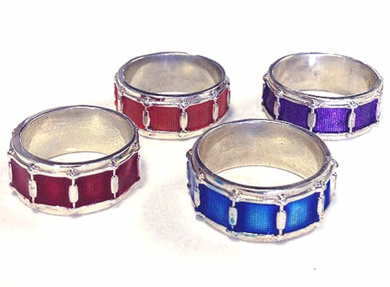 Hand Crafted Sterling Silver Snare Drum Ring Size 413 Etsy