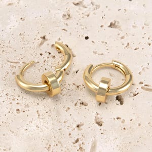 Gold Chunky Hoops · Minimalist Earrings in 18K Plated Silver · Sculptural Everyday Earrings · Gift for Her · Archi Design