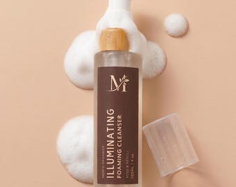 Illuminating Foaming Cleanser | Gentle Face Wash for Sensitive Skin | Natural Rose & Neroli Cleanser | Hydrating Foam | Vegan Skincare