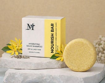 Solid Shampoo Bar for Dry, Curly Hair: pH Balanced, Plant-Based