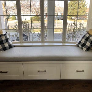 Sunbrella Cast / Bliss Collection  4&quot; Custom Window Seat Cushion - Made to Order- Bench Cushion - Bay Window Cushion - Indoor & Out Cushions