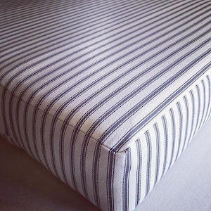 Sunbrella Striped 2&quot; Custom Size Window Seat Cushion - Made to Order- Bench Cushion - Bay Window Cushion - Sitting Pad - Indoor Cushion