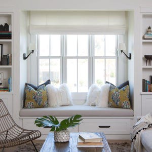 Sunbrella 3&quot; Custom Size Window Seat Cushion - Made to Order- Bench Cushion - Bay Window Cushion - Sitting Pad - Indoor Cushion -Made In USA