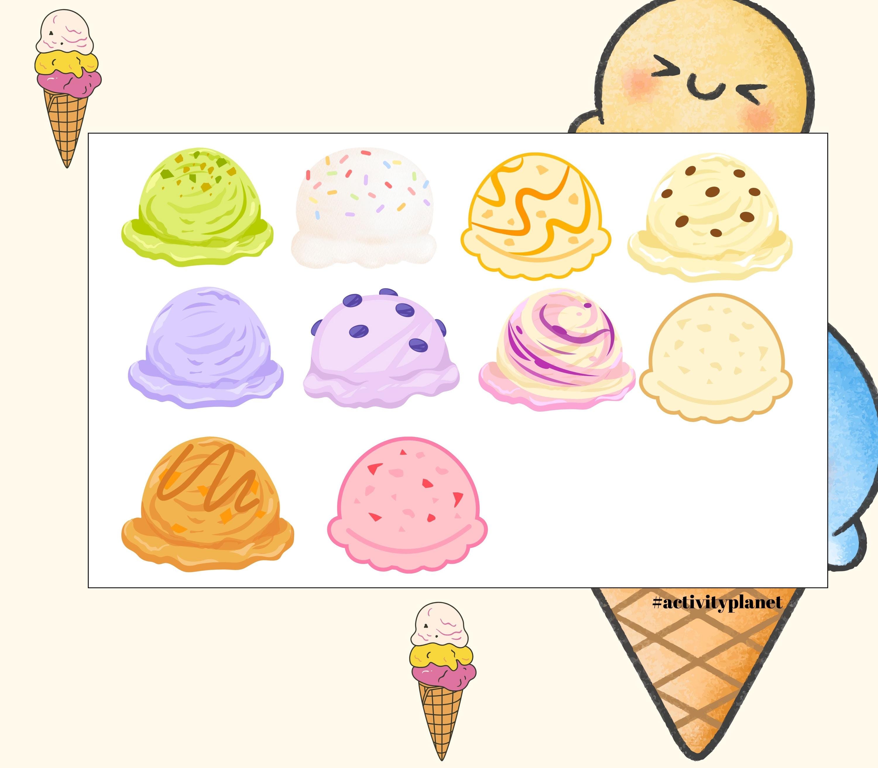 Ice Cream Counting Game Number Matching Toddler Busy Book Printable ...