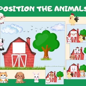 Süße Tiermuster Aktivität, druckbares Spiel mit Tieren, Tiere Spiele, Kleinkind Matching Aktivität, Lernmappe, Vorschulkinder
