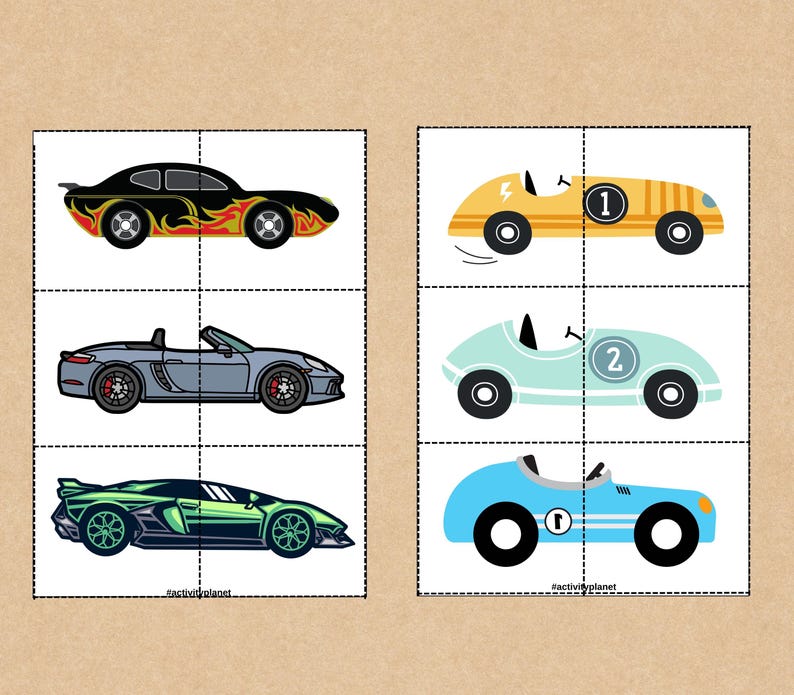 Race Cars Matching Game for Kids, Learning Activity, Cars Games for ...